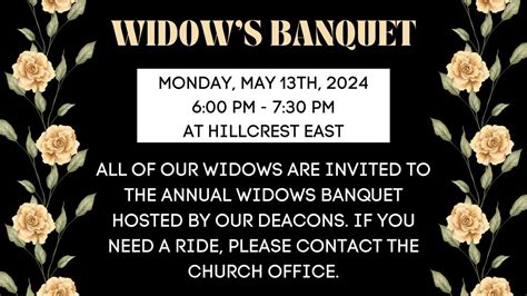 Widow’s Banquet, Hillcrest Baptist Church, Jasper, 13 May 2024 ...