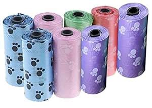KitchenKine 8 Roll Dog Poop Bags Extra Thick and Strong | Leak Proof ...