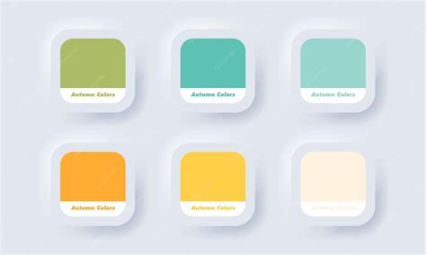 Autumn palette color in rgb hex. color catalog. neumorphic ui ux white ...