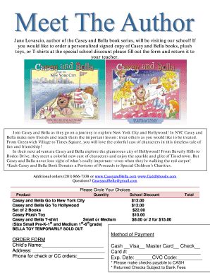 Fillable Online Jane Lovascio author of the Casey and Bella book series ...