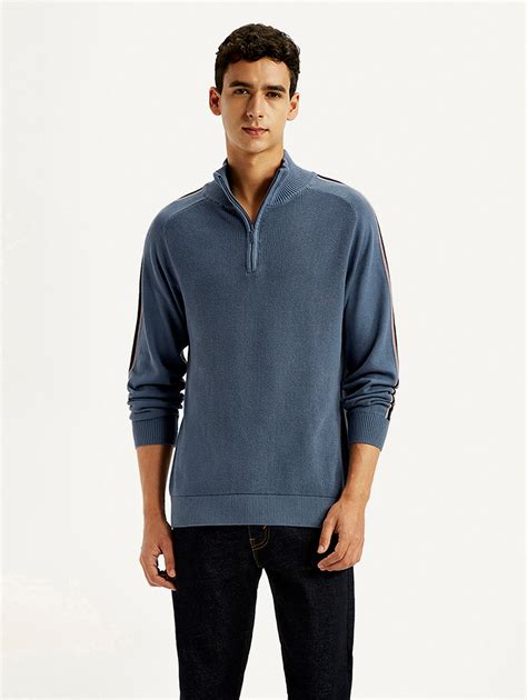Men's Self Design Blue Sweater – Levis India Store