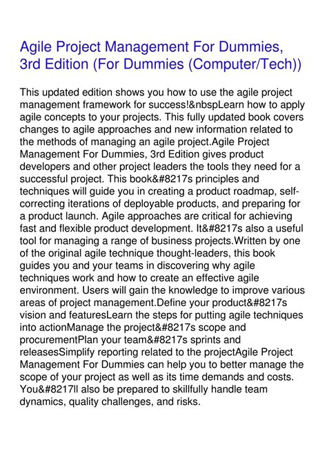 Image result for Project Management for Dummies