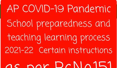 AP COVID-19 Pandemic School preparedness and teaching learning process ...