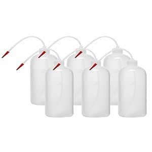 Bello Polypropylene Wash Bottle, 500ml-6 Screw Cap with Flexible Tube ...