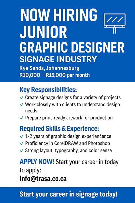 Junior Graphic Designer–Signage Industry - The Recruitment Agency South ...