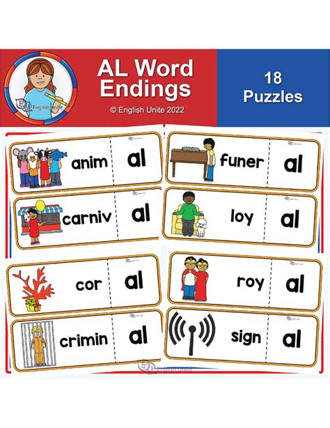 English Unite - Puzzles - Spelling AL Word Endings