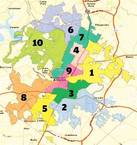 Austin district map - Austin texas district map (Texas - USA)
