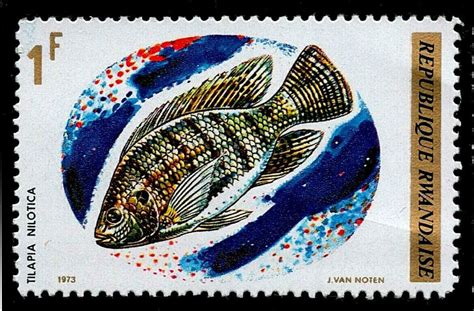 SCG1654 - Rwanda 1973 Fish Series – Tilapia and Distichodus Stamps ...