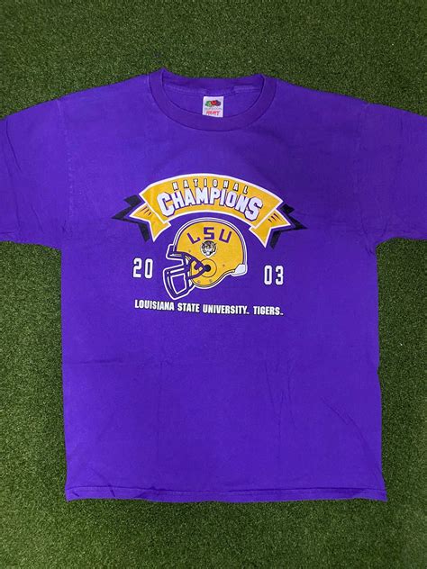 2003 LSU Tigers - National Champions - Vintage College Tee Shirt (Large ...