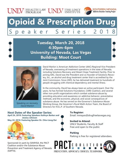 David Marlon Part of UNLV Opioid & Prescription Drug Speaker Series ...