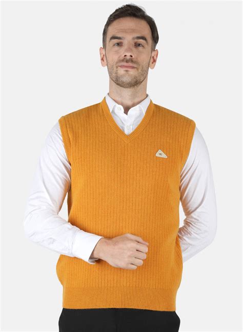 Buy Men Yellow Solid Sweater Online in India - Monte Carlo
