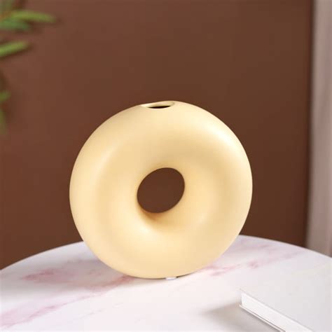 Donut Vase Pastel Yellow Online - Premium Vase | Nestasia