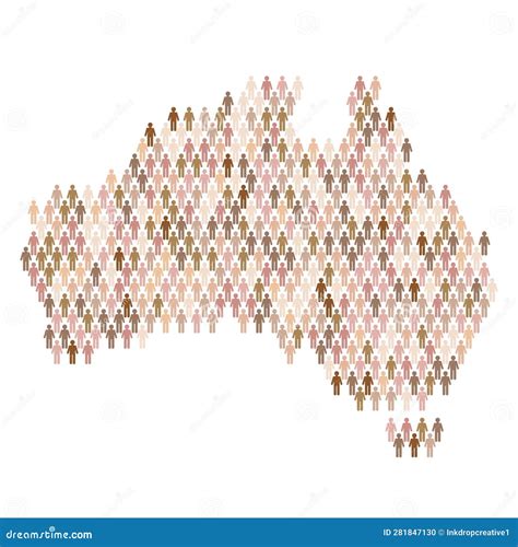 Australia Population Infographic. Map Made from Stick Figure People Stock Vector - Illustration ...