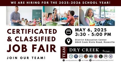 Dry Creek Certificated and Classified Job Fair, 8849 Cook Riolo Rd ...