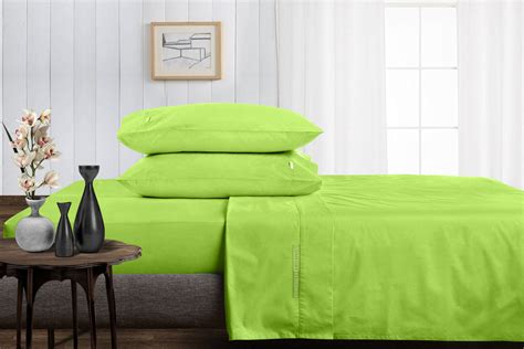 Parrot Green Split Bed Sheets Set - 600TC — comfortbeddings-usa