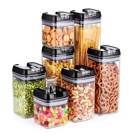 Buy KitchenAce 7-Piece Airtight Food Storage Containers, Plastic ...