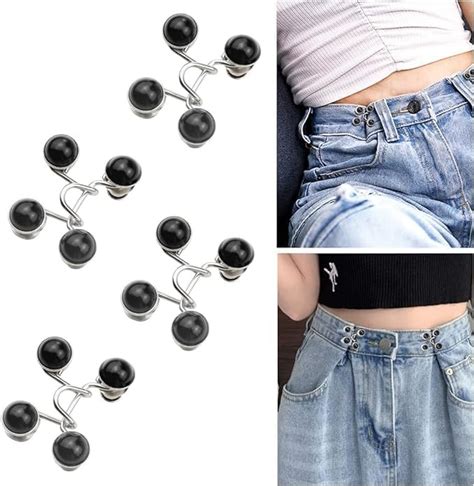 DAZZLIQ 4Pcs Jeans Tightening Clips Jeans Adjustable Pins for Women ...