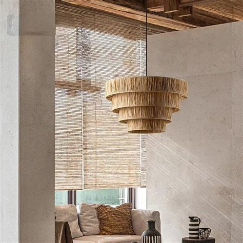 Bamboo Hanging lamp for Living Room | Rattan Pendant light | Cane ceil ...