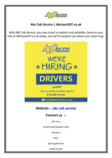 PPT - Abc Cab Service Abctaxis247.co.uk PowerPoint Presentation, free download - ID:12978911