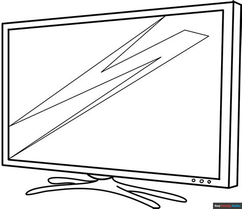 Tv Coloring Page | Easy Drawing Guides