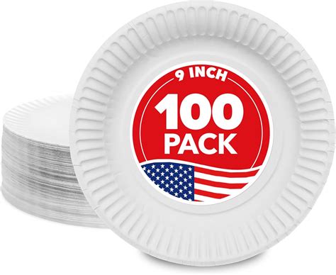 Amazon.com: Stock Your Home 9-Inch Paper Plates Uncoated, Everyday ...