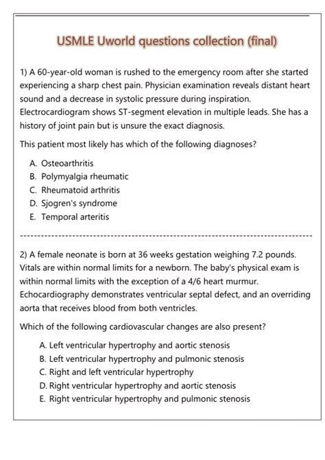 Usmle-Uworld-Questions-Collection-Final.pdf - MRCPsych - Stuvia US