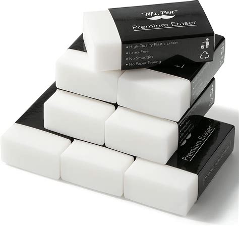 Mr. Pen- White Pencil Eraser, 8 Pack, for Artists, Drawing, Sketching ...