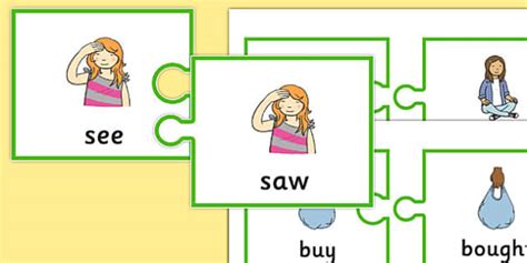 Irregular Past Tense Jigsaws - speech therapy how to teach verbs