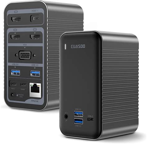 Buy EUASOO நறுக்குதல் நிலையம் USB-C 4K குவாட்ரூபிள் காட்சி யுனிவர்சல் ...