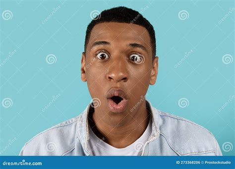 Portrait of Shocked Surprised Funny Silly Millennial Black Guy with ...