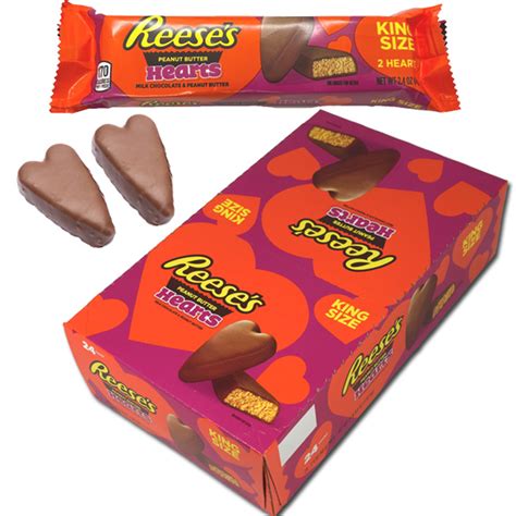 Reese's Peanut Butter Hearts King Size 24 Count - candyheavenshop.com