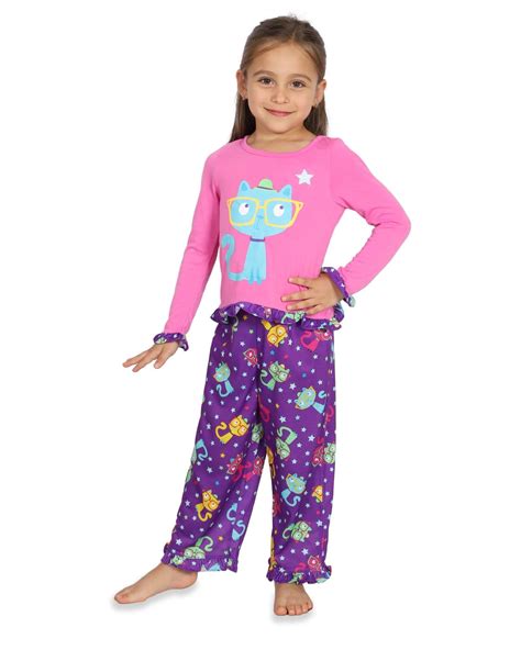 "Waiting Up For Santa" Toddler Girls 2 Piece Pajama Set - Walmart.com