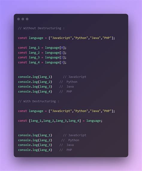 Destructuring JavaScript 的图像结果