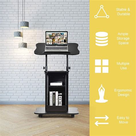 Giantex Mobile Laptop Desk, Height Adjustable Podium Stand India | Ubuy