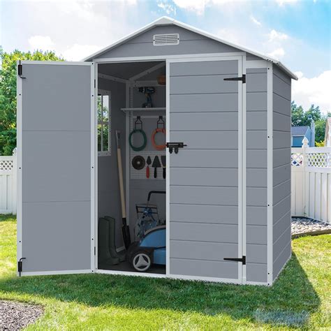 JUMMICO Outdoor Storage Shed, 6 x 4 FT Resin Shed India | Ubuy