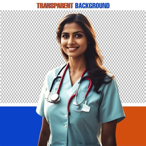Indian female doctor cartoon character on transparent background ...