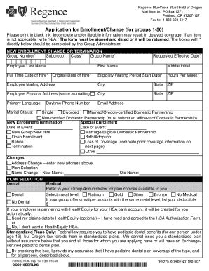 Application For Enrollment/Change (for Groups 1-50). Enrollment ...