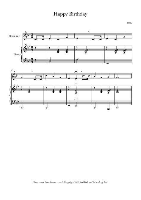 French Horn Sheet Music