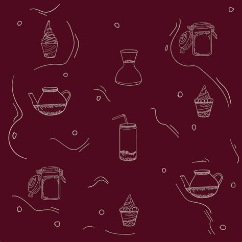 Bubble Tea Druckhintergrund mit Teekanne und Boba-Eiscreme-Design für ...