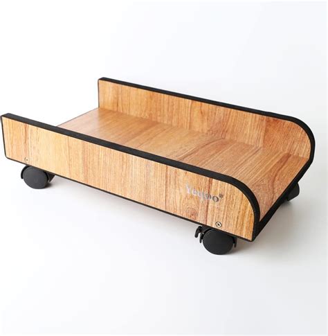 Wooden Computer Tower Stand, Yeqoo Modern Simple Mainframe Carrier ...