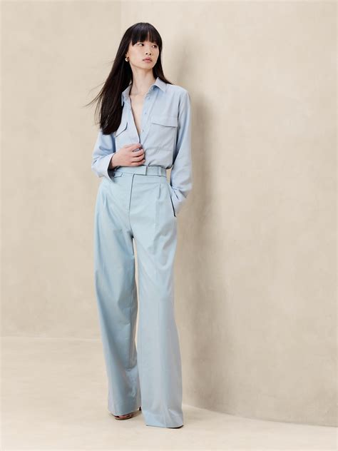 Carmel Pleated Wide-Leg Pant | Banana Republic