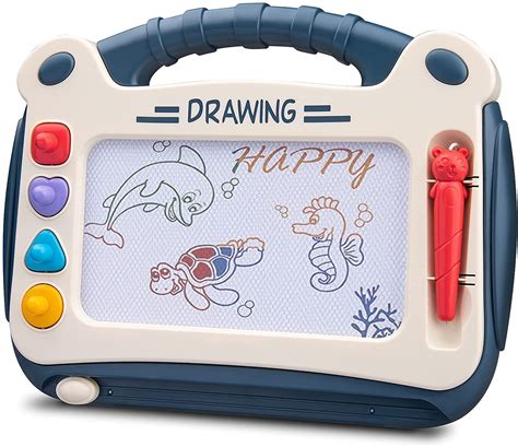 WISHKEY Plastic 2 in 1 Magic Slate Magnetic Drawing Erasable Doodle Pad ...