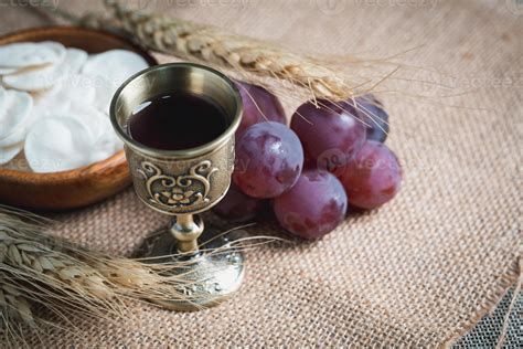 Communion Unleavened Bread And Wine
