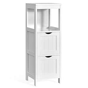 Tangkula Bathroom Floor Cabinet, Multifunctional Storage Cabinet with 2 ...