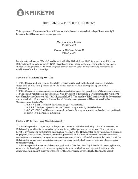 Relationship Agreement | Templates at allbusinesstemplates.com
