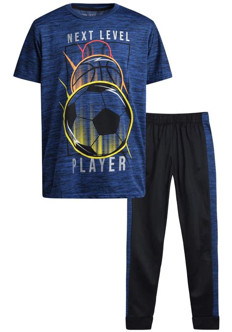 Pro Athlete Boys' Active Pants Set - 2 Piece Performance T-Shirt and ...