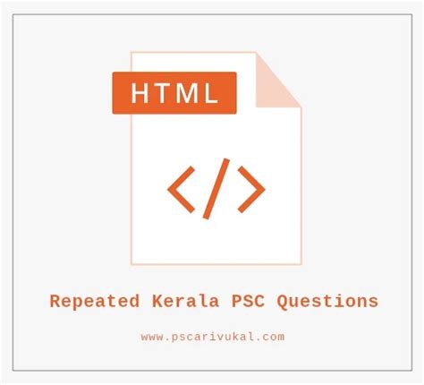 HTML: Kerala PSC Previous Questions & Answers