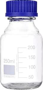 250 mL Graduated Round Reagent Media/Storage Glass Bottle with GL45 ...