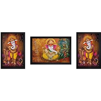 SAF Special Effect Textured Ganesha Painting (SANFO97, 30 cm x 3 cm x ...
