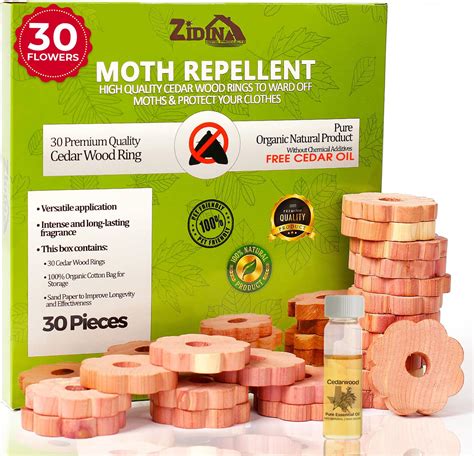 32 Pack Cedar wood Rings & 100% Natural Moth Repellent - Organic ...